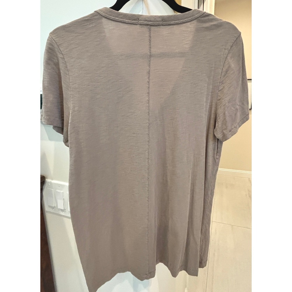 Rag & Bone Slub V-Neck T-Shirt, Medium, Organic Pima Cotton Taupe - Picture 4 of 4